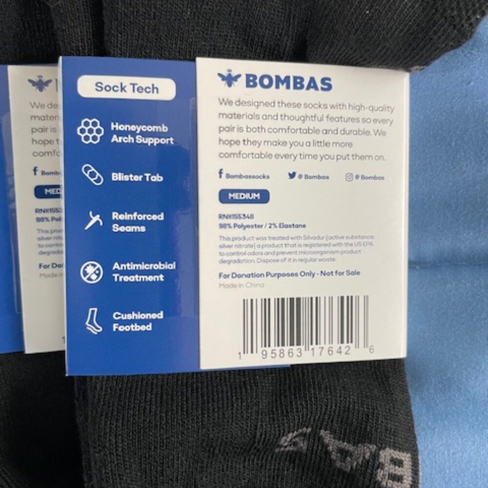 Medium Bombas Socks x 10 BUNDLE Black Ankle Womens GOTH New ATHLETIC Deal - Picture 9 of 9